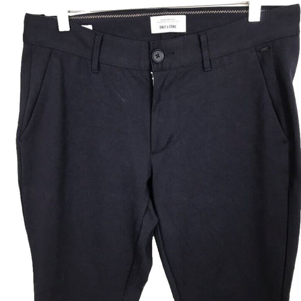Only & Sons Men's 32 x 32 Onsmark Dress Pants Navy Blue Career Business - Picture 2 of 8